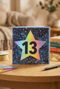 13 Holographic Star 13th Birthday Card