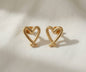 Heart Stud Earrings – Gold