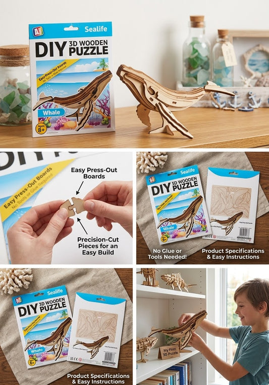 DIY 3D Wooden Puzzle – Sealife