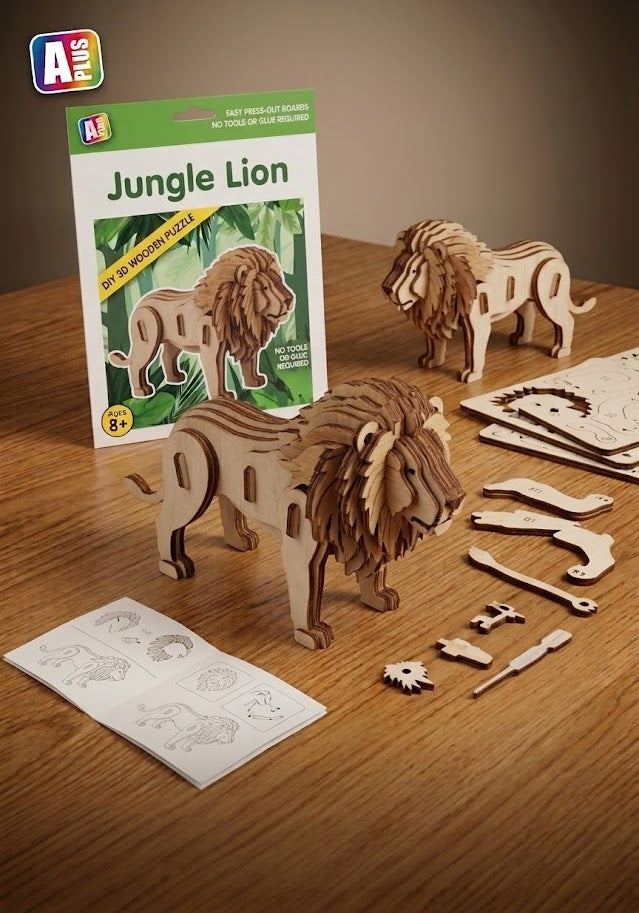 DIY 3D Wooden Puzzle – Jungle Animals