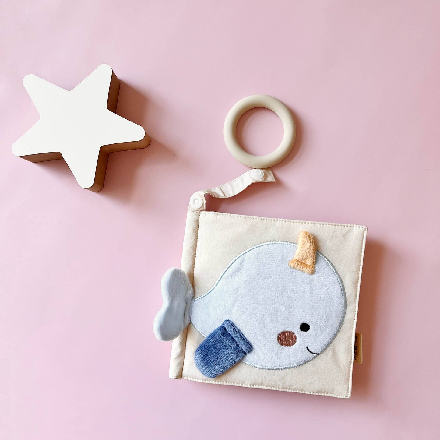 Baby And Toddlers Blue Whale Cotton Fabric Book