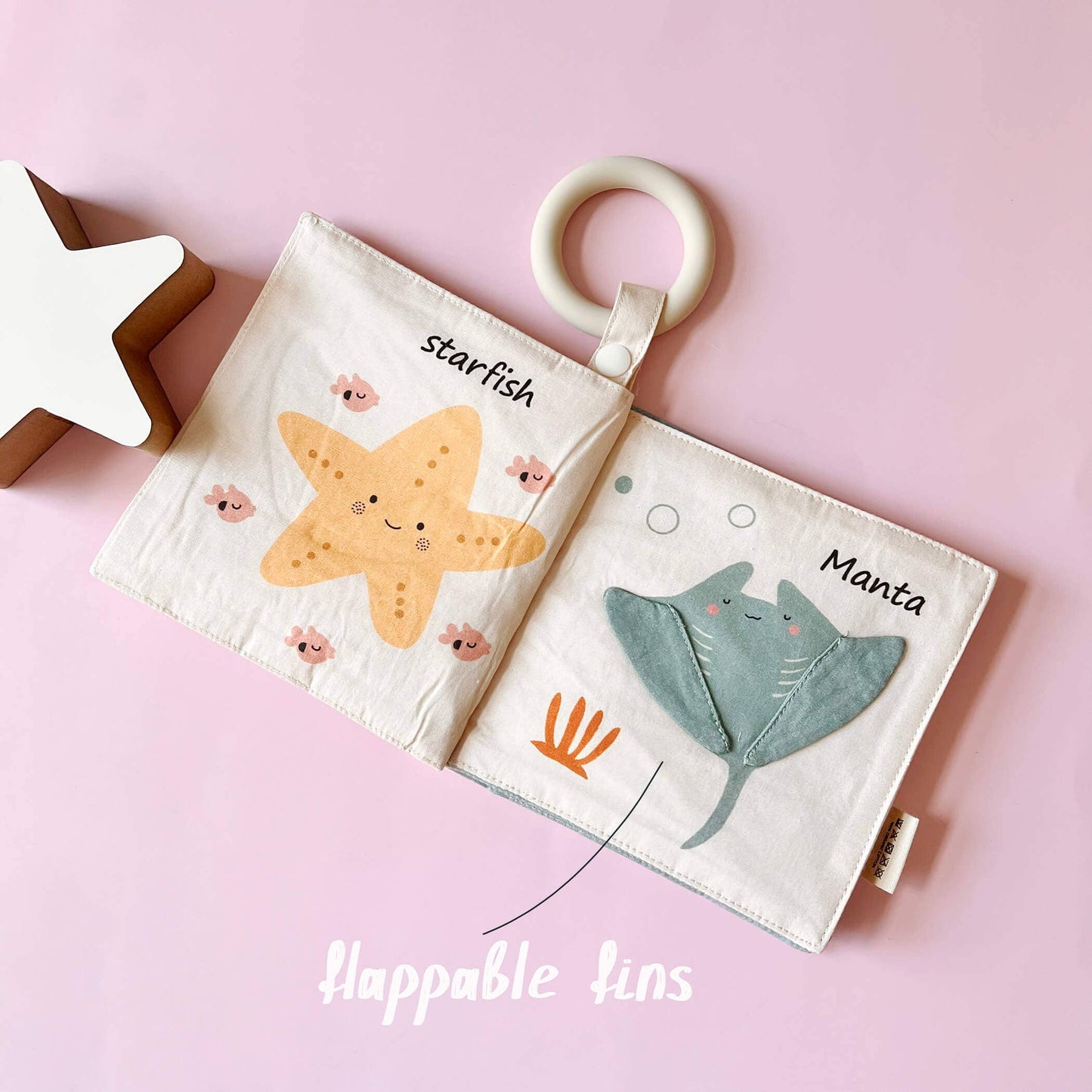 Baby And Toddlers Blue Whale Cotton Fabric Book