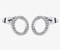 Crystal Detailed Circle Earrings – Silver