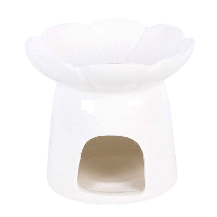 White Peony Flower Oil Burner and Wax Warmer