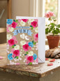 Happy Birthday Aunt Card with floral roses design on kraft background