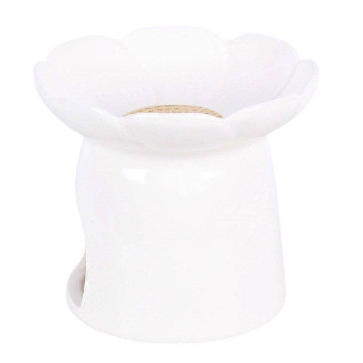 White Peony Flower Oil Burner and Wax Warmer