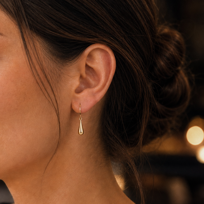 Teardrop Earrings – Gold