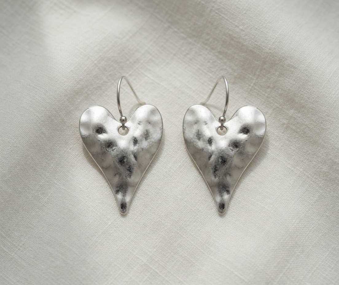 Heart Earrings – Silver