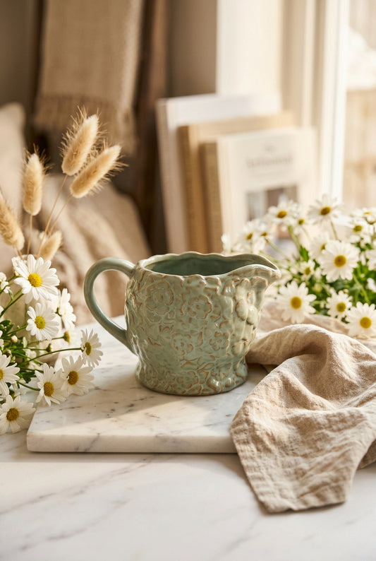 Sage Green Floral Mini Jug