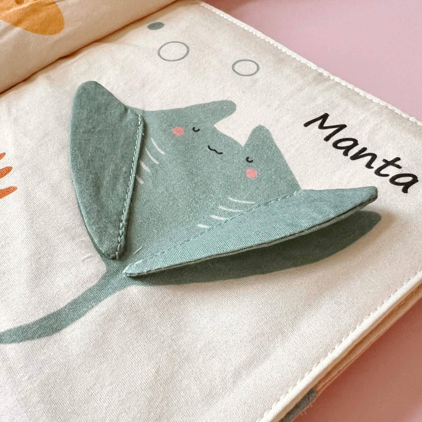 Baby And Toddlers Blue Whale Cotton Fabric Book