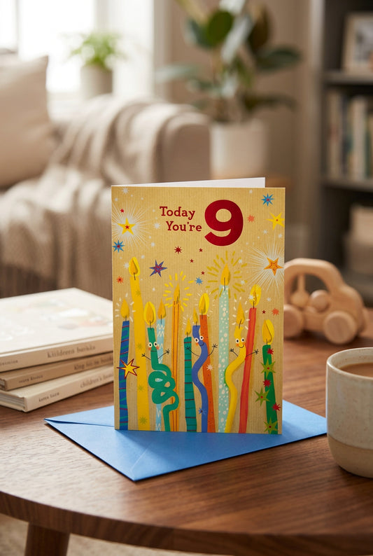 Today You're 9 Candles Birthday Greeting Card