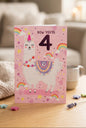 Now You’re 4! Llama & Rainbows Fourth Birthday Card