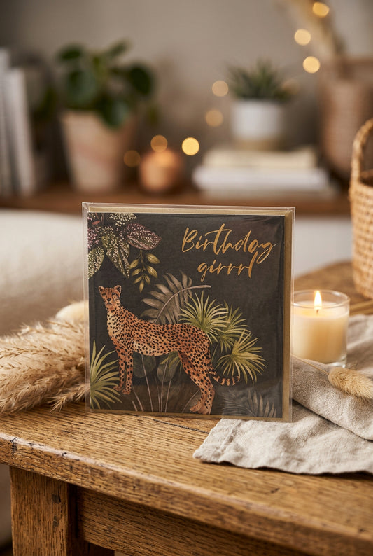 Birthday Girrrl Leopard Card