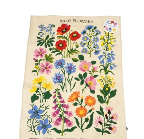 Wild Flowers Tea Towel, 50x70cm