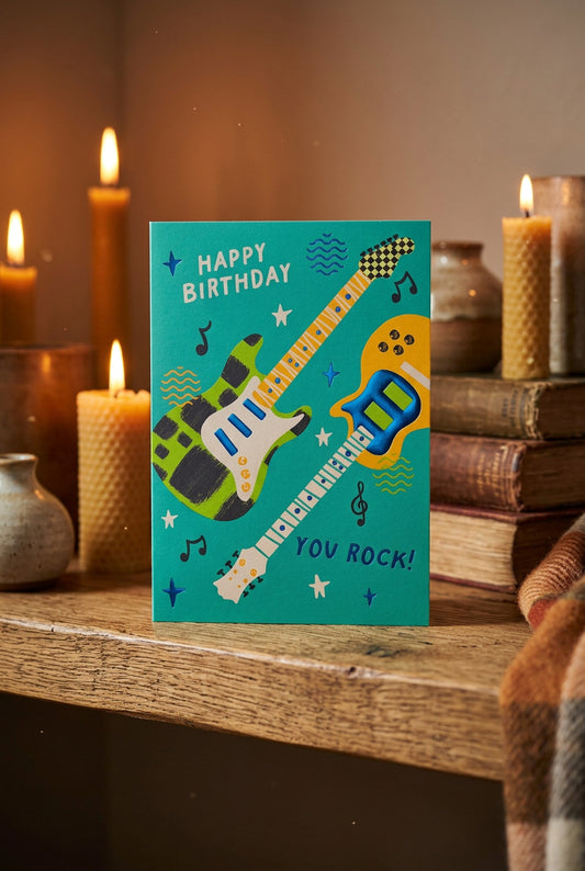 Happy Birthday You Rock! Guitar Greeting Card