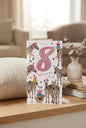 You're 8 Today Zebra Birthday Greeting Card