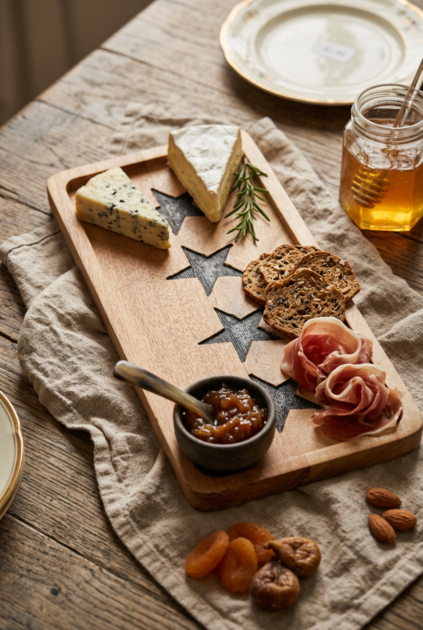 Rectangular Board with Four Black Stars