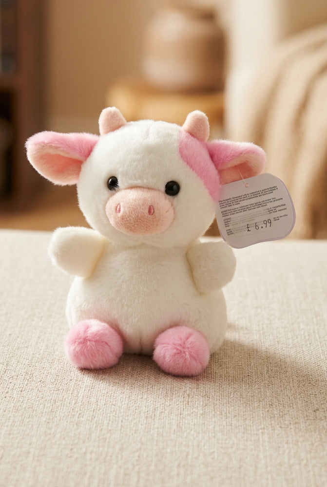Palm Pals Strawberry Cow Soft Toy