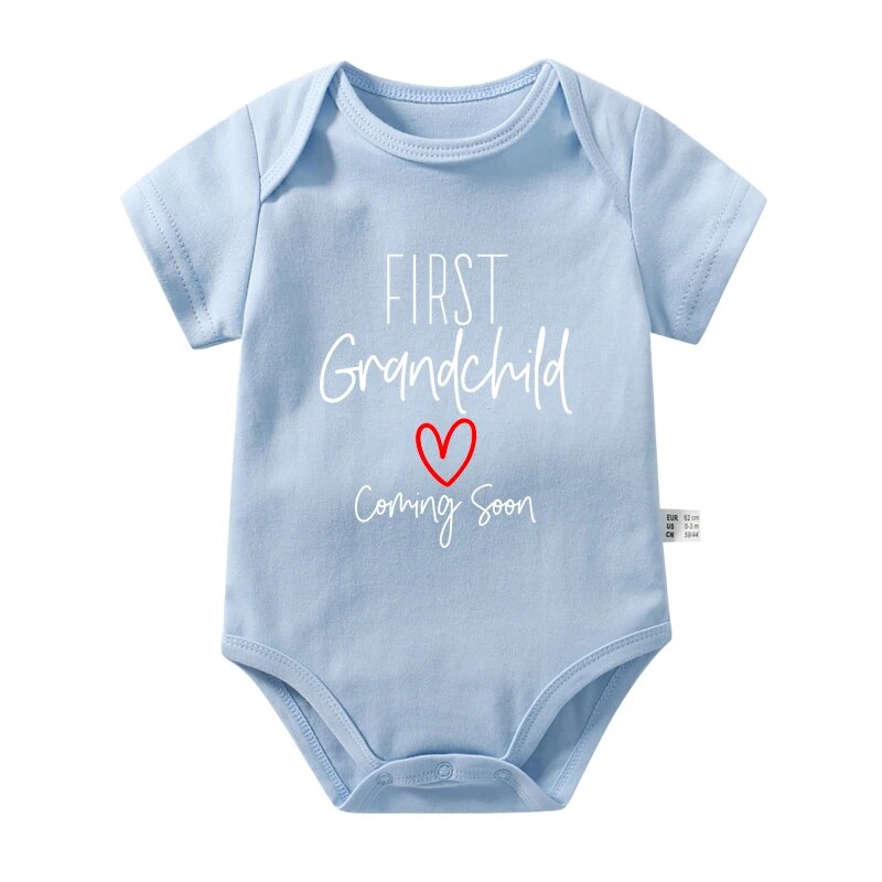 First Grandchild Coming Soon Baby Announcement Onesie