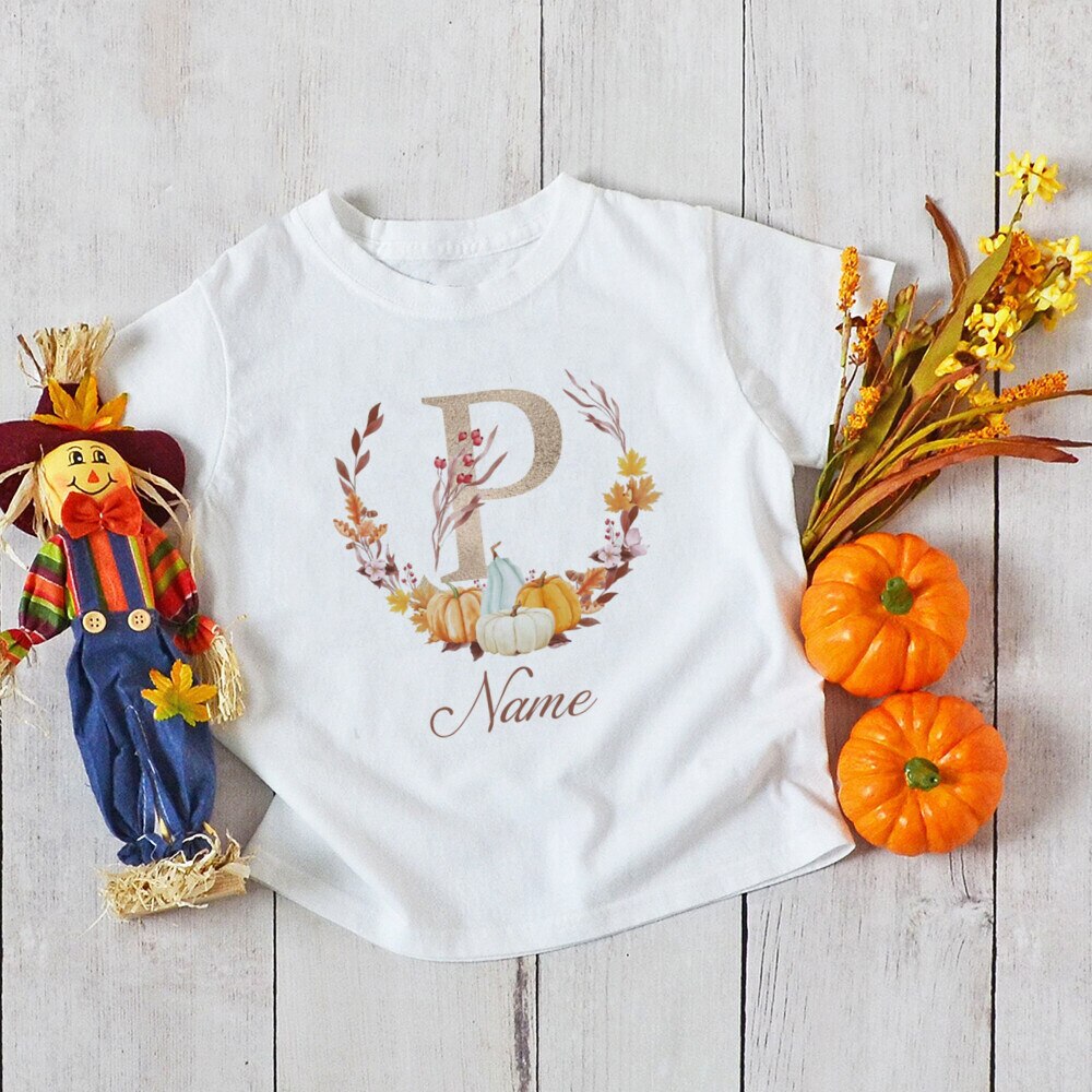 Pumpkin Initial T-shirt