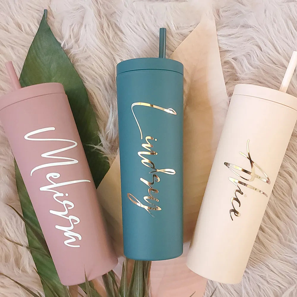 Personalized Slim Skinny Tumblers 16oz