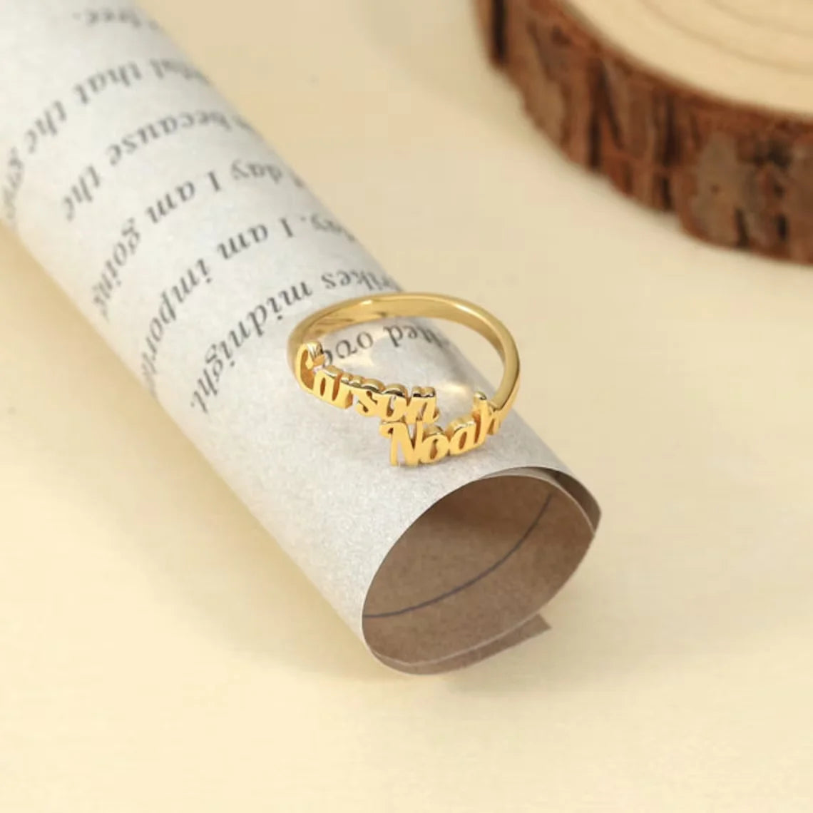 Stacked Up Name Ring