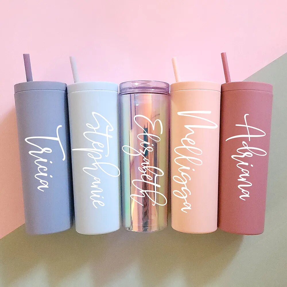 Personalized Slim Skinny Tumblers 16oz