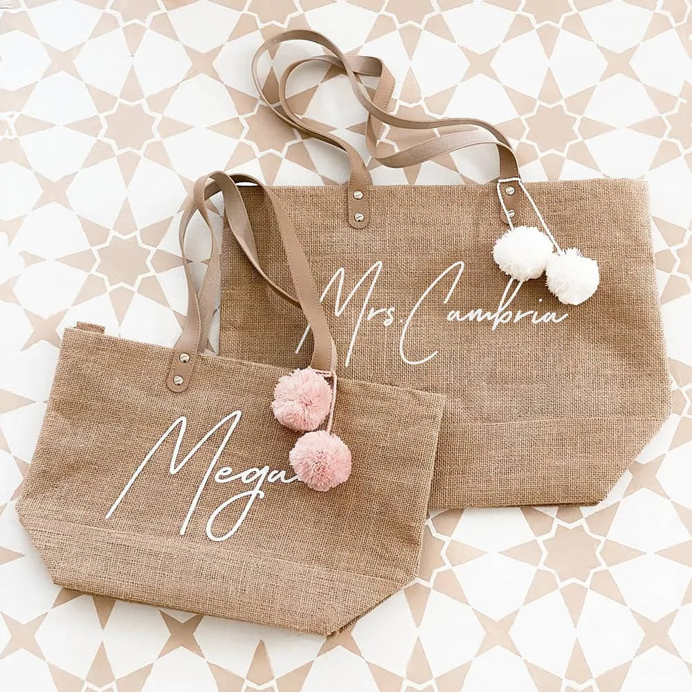 Personalized Burlap Tote