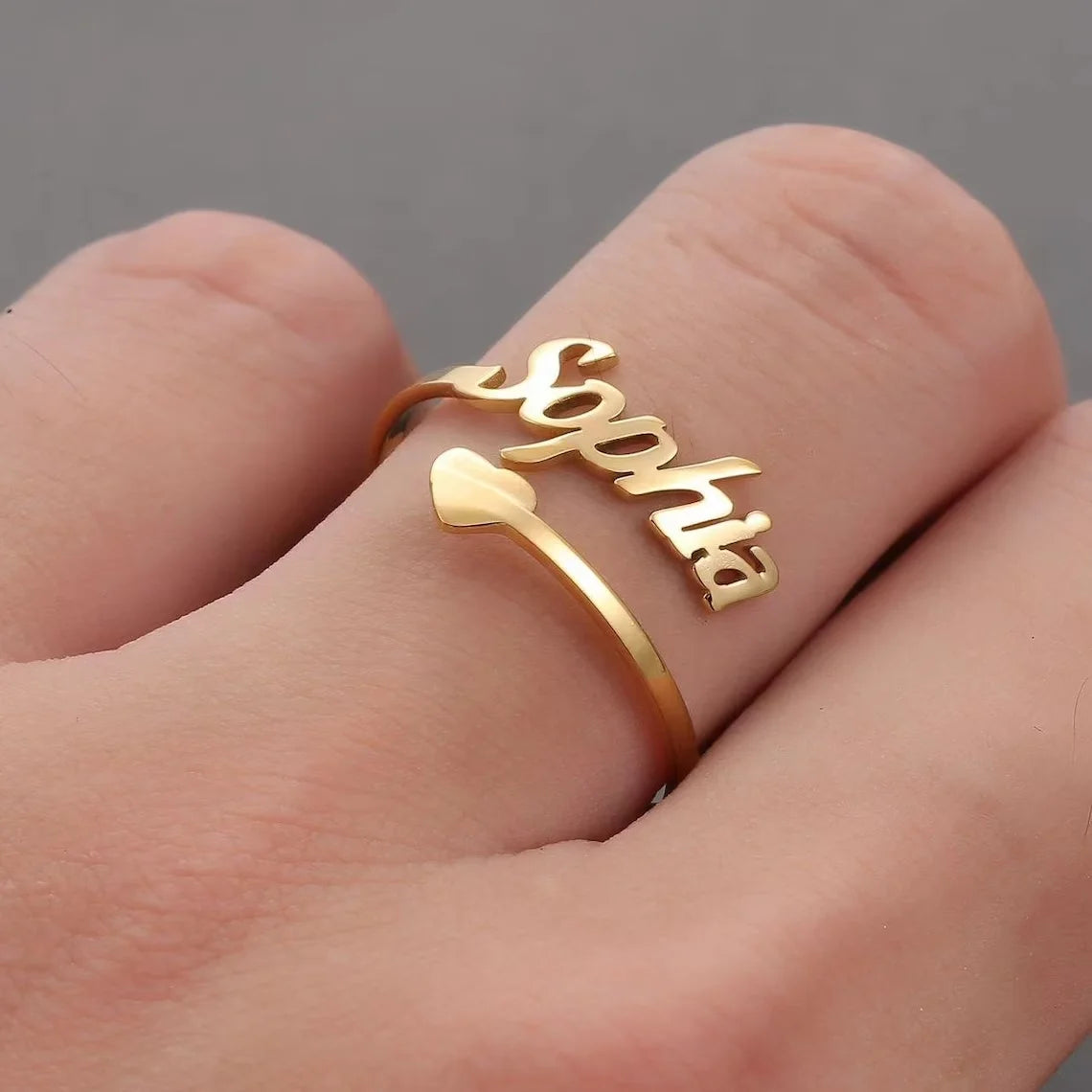 Stacked Up Name Ring