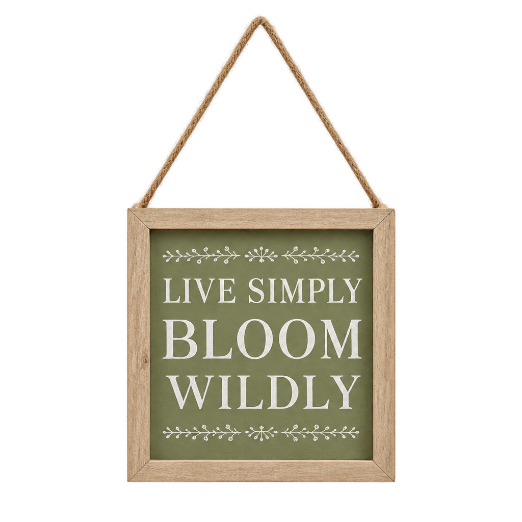 Live Simply Bloom Wildly Hanging Sign