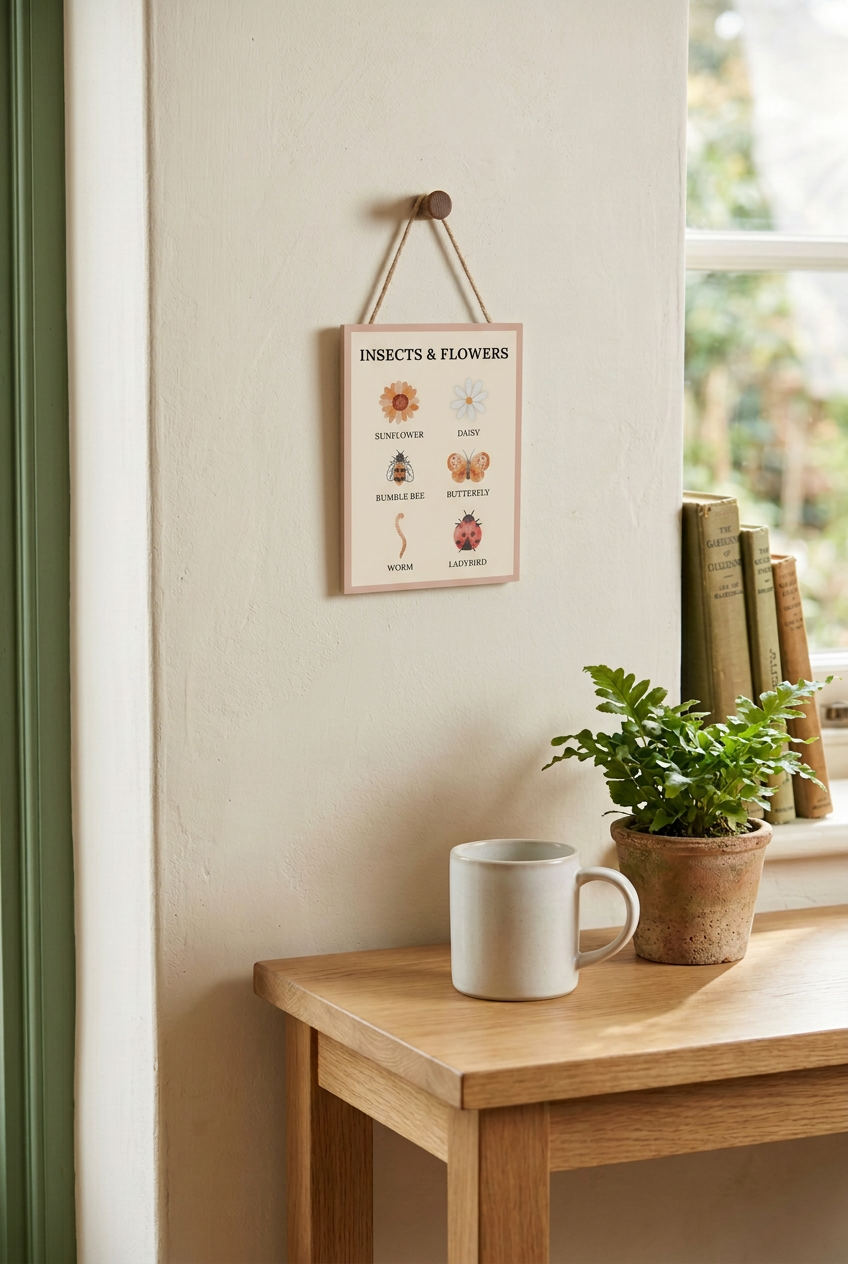 Insects & Flowers Hanging Sign