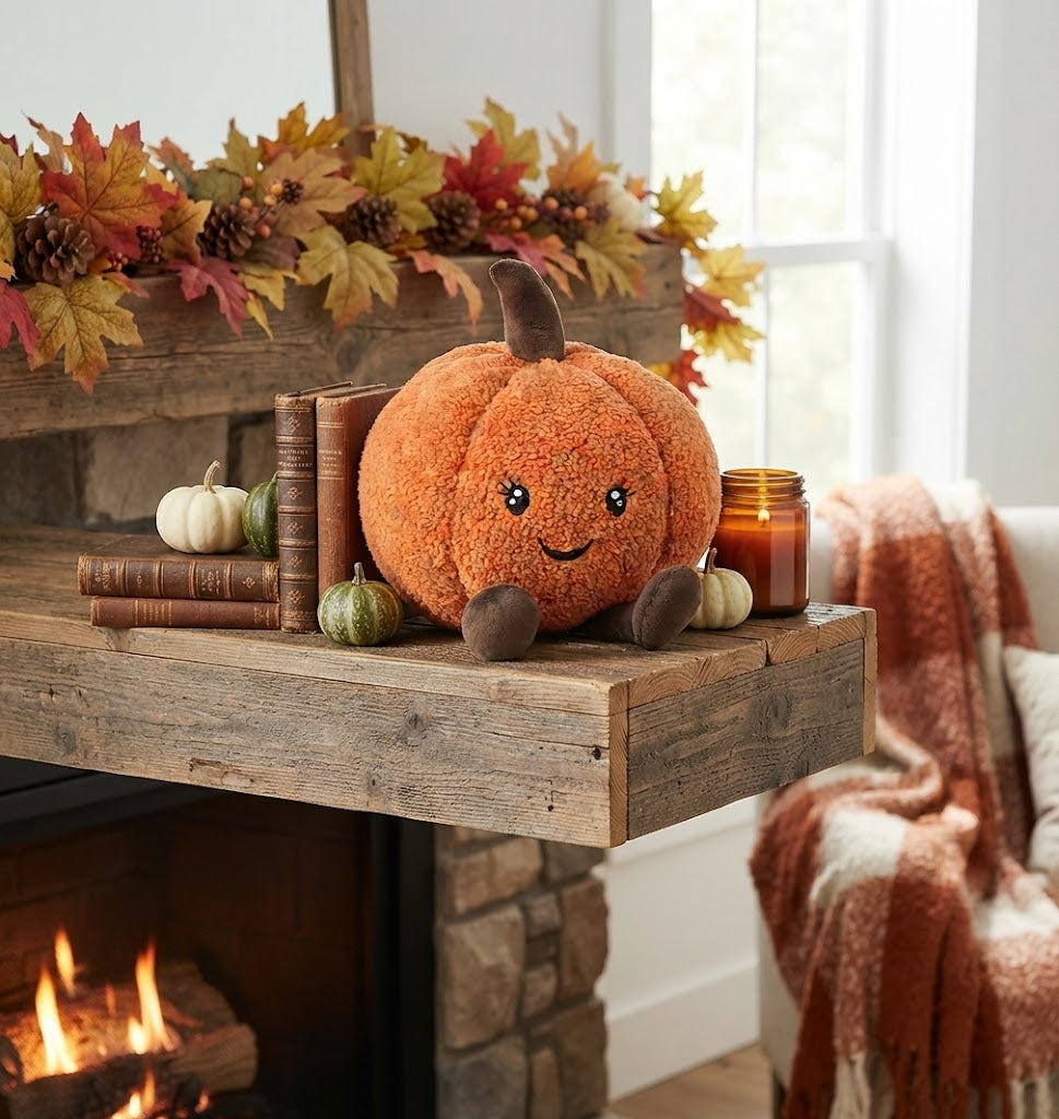 Plush Pumpkin Person Deco, 33cm