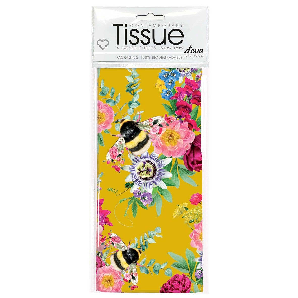 Botanical Bee Printed Tissue Paper – 50×70 cm