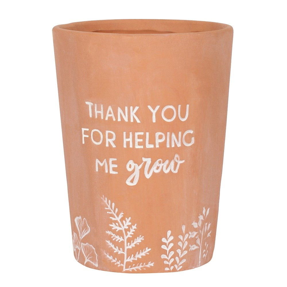 'Thank You for Helping Me Grow' Terracotta Plant Pot