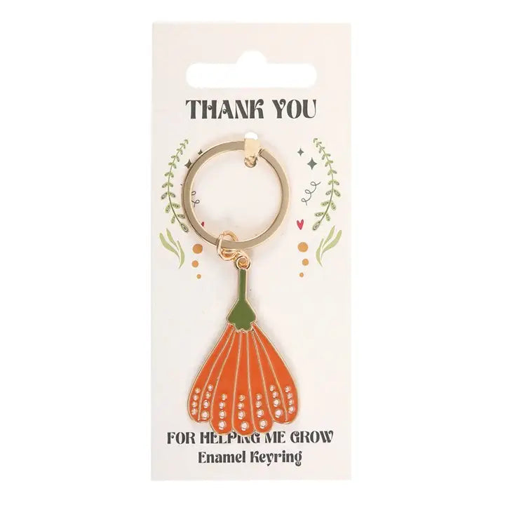 Thank You For Helping Me Grow Flower Keyring