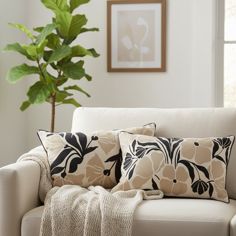 Botanical Floral Cushion lifestyle
