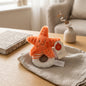 Keeleco orange starfish soft toy with embroidered face, spotted detailing and a cream and orange ring.