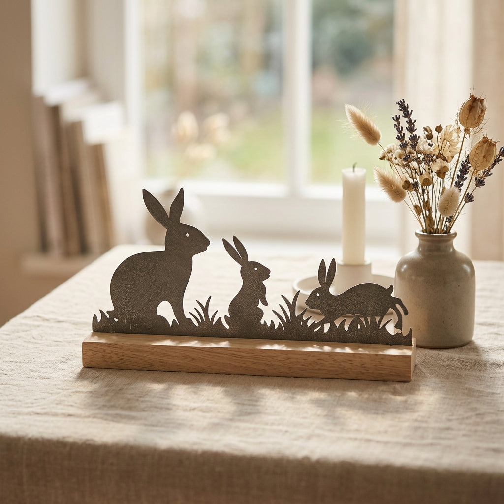 Rabbit Trio Silhouette Decoration