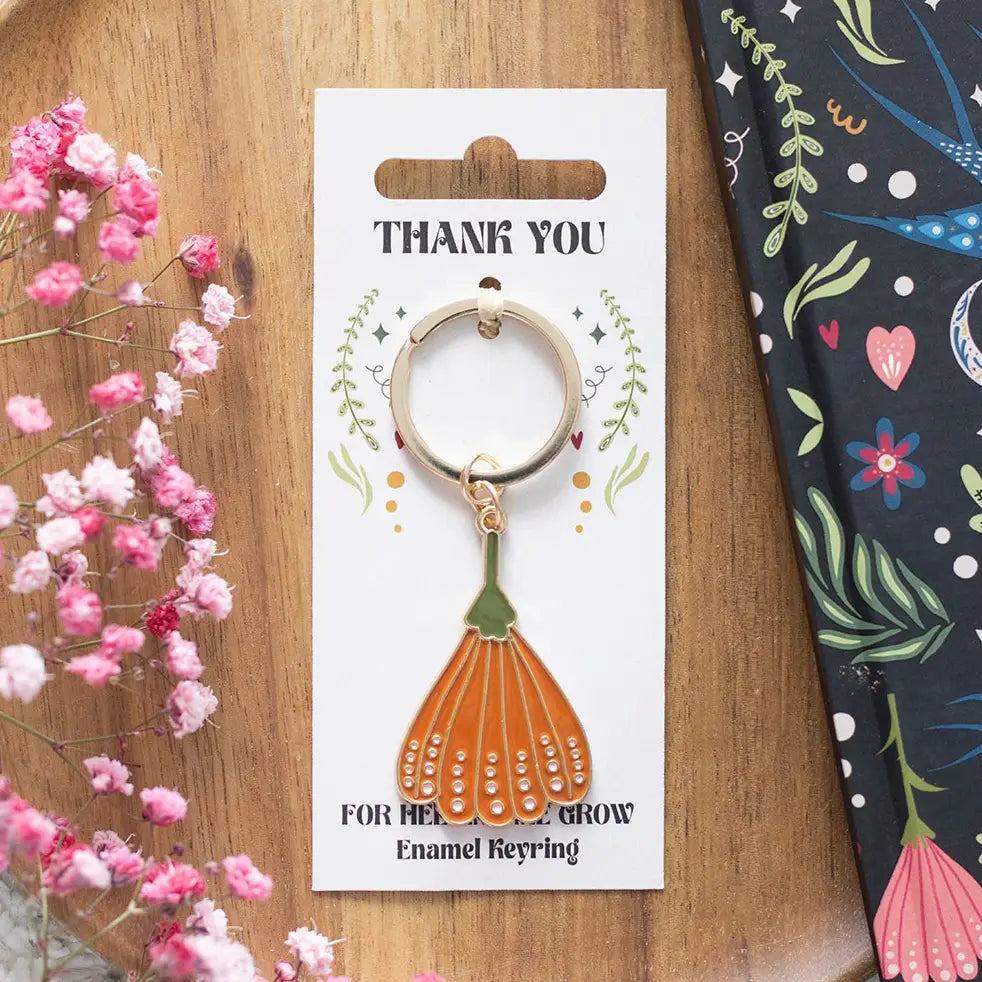 Thank You For Helping Me Grow Flower Keyring
