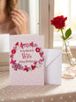 To My Beautiful Wife Happy Birthday Card with floral wreath design