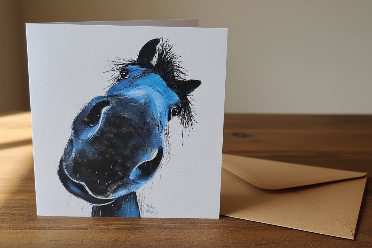 Cheeky Horse Card Open