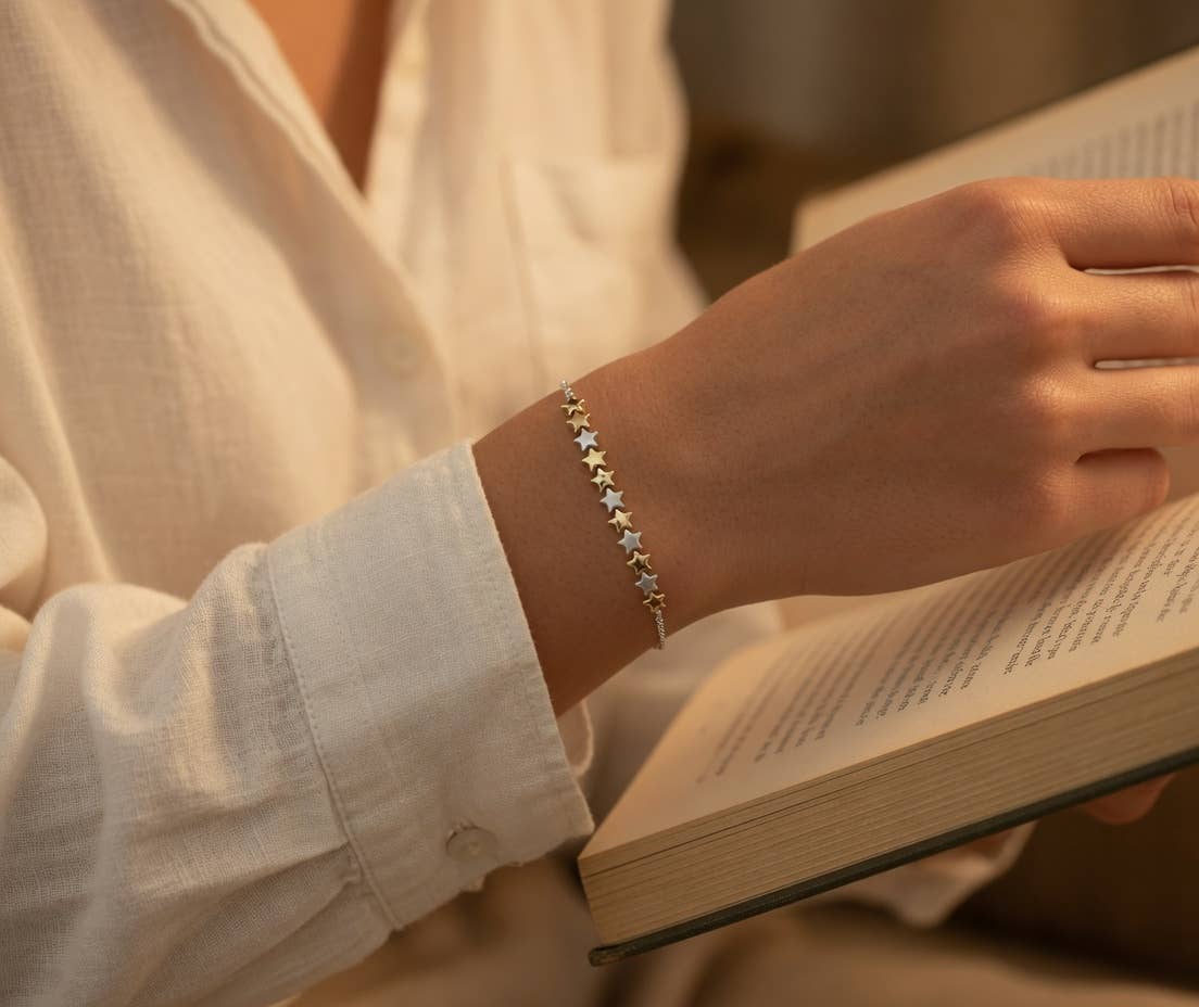 Adjustable Star Bracelet - Silver & Gold
