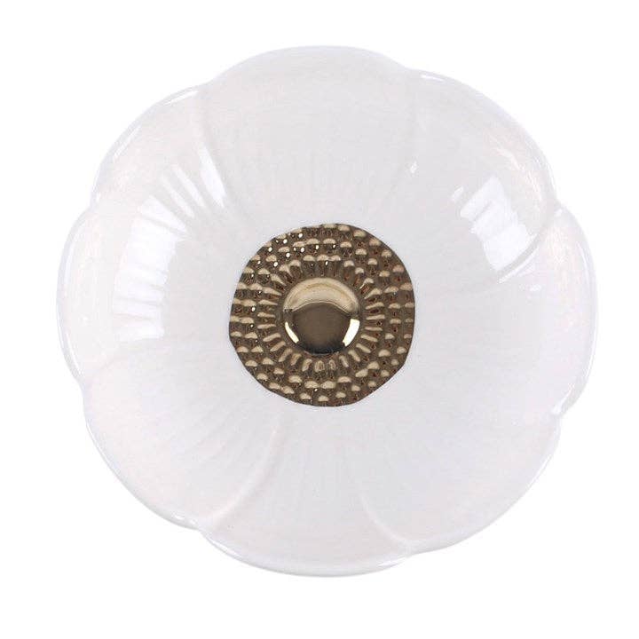 White Peony Flower Oil Burner and Wax Warmer