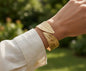 Leaf Design Cuff Bangle – Gold