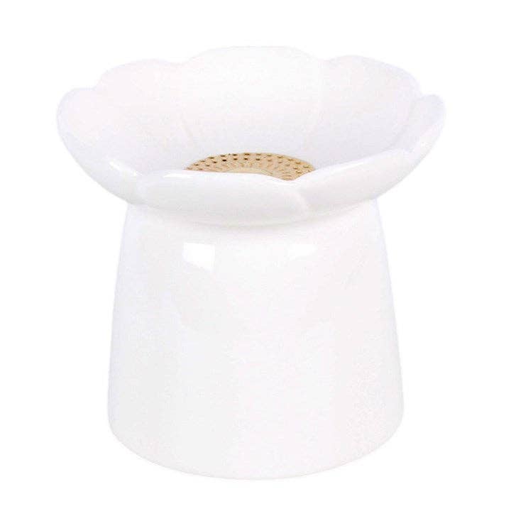 White Peony Flower Oil Burner and Wax Warmer