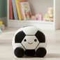 Palm Pal Striker Football 13cm - black and white plush football soft toy with smiley face