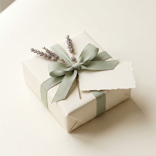 Gift wrapping with handwritten note