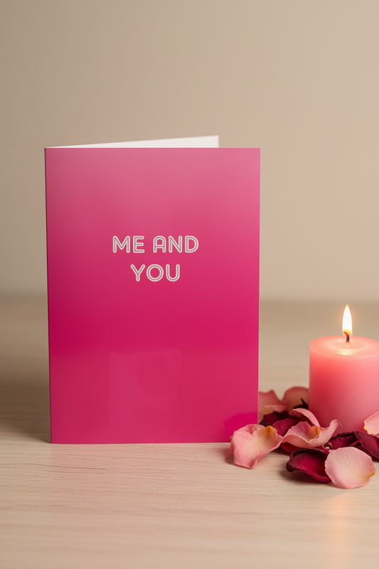 Me and You card lifestyle image on wooden desk